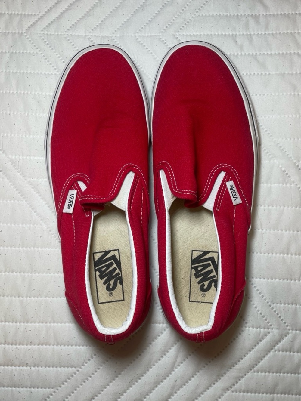 Vans Classic Slip-On Sneakers in Red